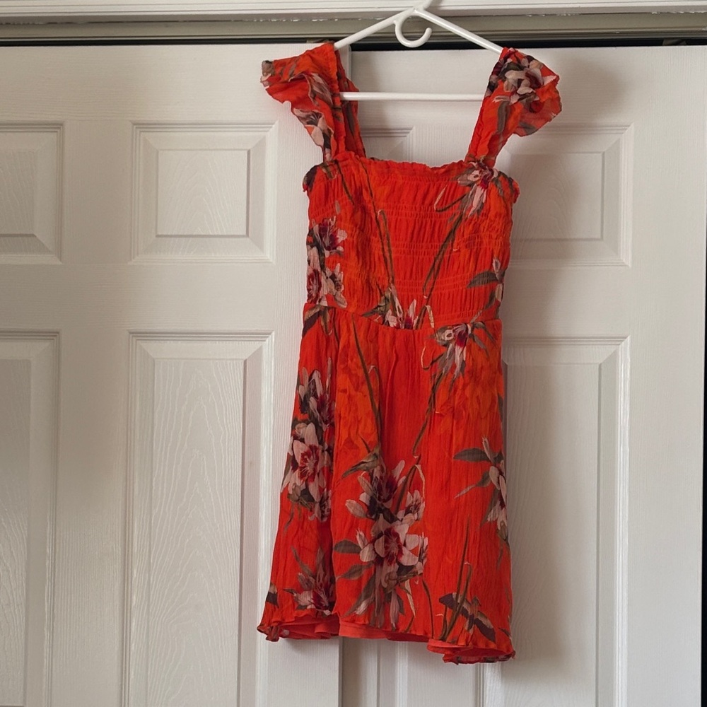 AllSaints Floral Orange Dress